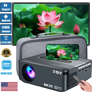 8K UHD Projector 5G WiFi Bluetooth 4K Android Smart Beamer Home Theater Movie US - Picture 1 of 11