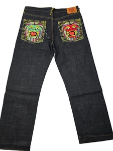 Jeans RMC Red Monkey Ribete Ksohoh Denim Tribal Edición Limitada 38 x 34 Nuevos con Etiquetas - Imagen 1 de 19