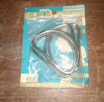 Vintage E-Z Buckle D Buckle Rings 2" 41D NEW!  - Imagem 1 de 2
