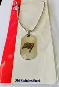 Tampa Bay Buccaneers Logo Stainless Steel Metal Dog Tag Necklace LotPS - Picture 1 of 2