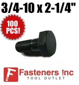 (QTY 100) 3/4-10 x 2 1/4" Structural Bolt Heavy Hex Cap Screw A325 Type 1 Plain - Picture 1 of 2