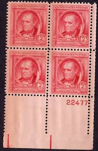 Scott #860 James Fenimore Cooper Plate Block of 4 Stamps - MNH P#22477 #5 - Picture 1 of 2