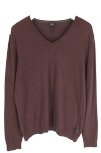 HUGO BOSS Black Label Lukas Slim Fit Jumper Men's XL Wool Blend Melange V-Neck - Picture 1 of 9