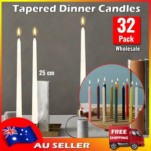 6/32 Pack Tapered Dinner Candles Colour Unscented Taper Wedding Candle 25 cm - Picture 1 of 28