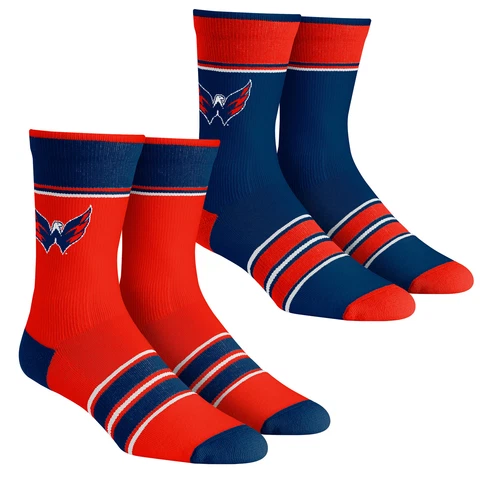 Youth Rock Em Socks Washington Capitals Multi-Stripe 2-Pack Team Crew Sock Set Cover