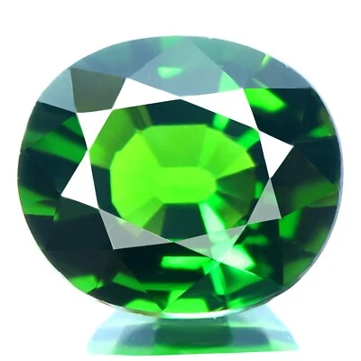 Хром турмалин 1,90 карата IF-безупречный натуральный лучший 5A + хром зеленый идеальный овальный! - Изображение 1 из 4