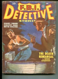PULP: FBI DETECTIVE 2/1950-POPULAR-PULP NOIR COVER-ROBERT TURNER-good/vg - Picture 1 of 1