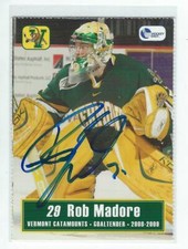 Rob Madore Signed 2008/09 Vermont Catamounts Team Issued Card