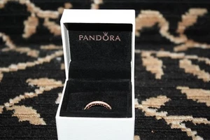 Authentic Hearts of PANDORA Ring, PANDORA Rose & Clear CZ Size 5 New  - Picture 1 of 5