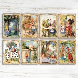 Alice in Wonderland Mini Card Toppers ATC Tags Scrapbook Cardmaking Supplies