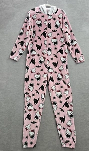 Hello Kitty Women Sleepwear M Pink Jumpsuit Graphic Print Fleece - Picture 1 of 14