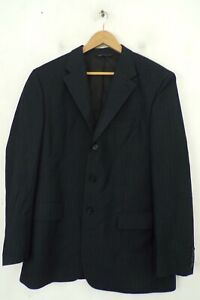 PERRY ELLIS Mens Size 42R Black Striped Blazer Sport Coat Dress Jacket