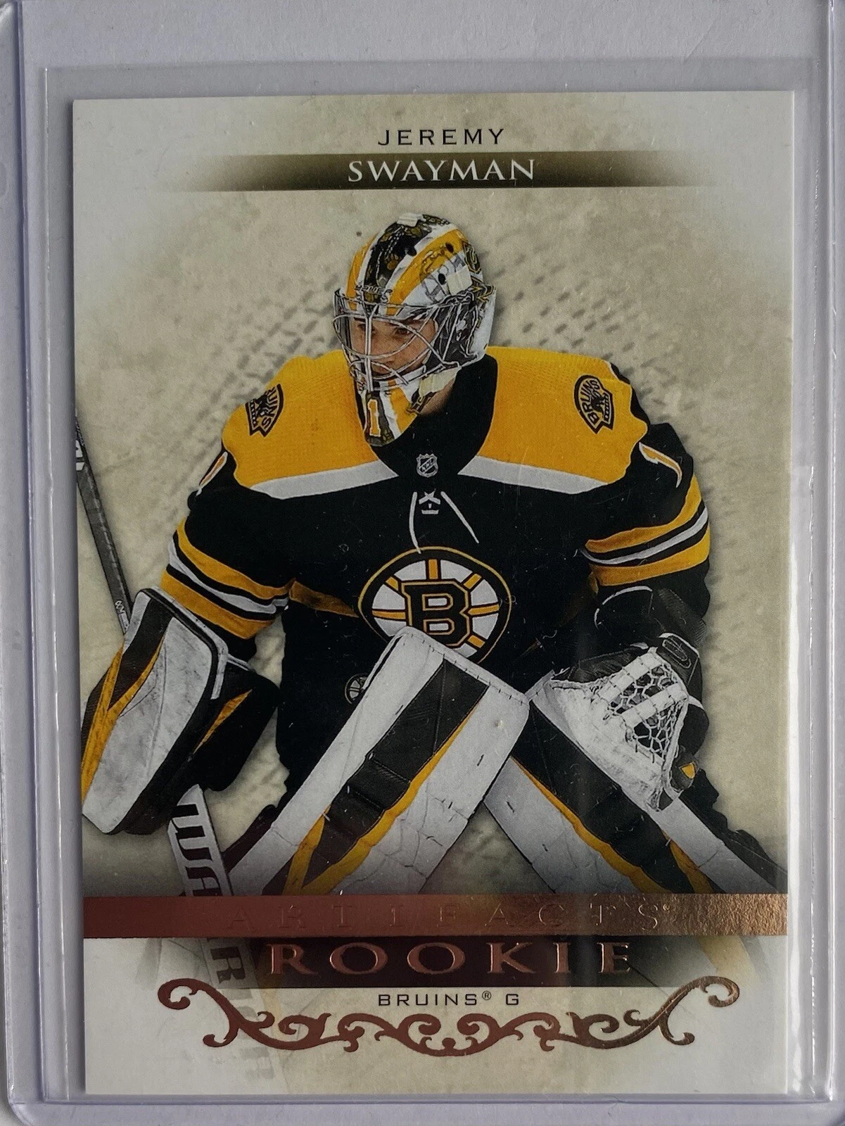 2021-22 Upper Deck Artifacts Jeremy Swayman RC Rose Gold Bruins