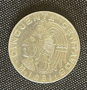 Lot Of 10 - Mexico 50 Centavos |King Cuauhtemoc | Feather crown Coin 1970 - 1983 - Picture 1 of 6