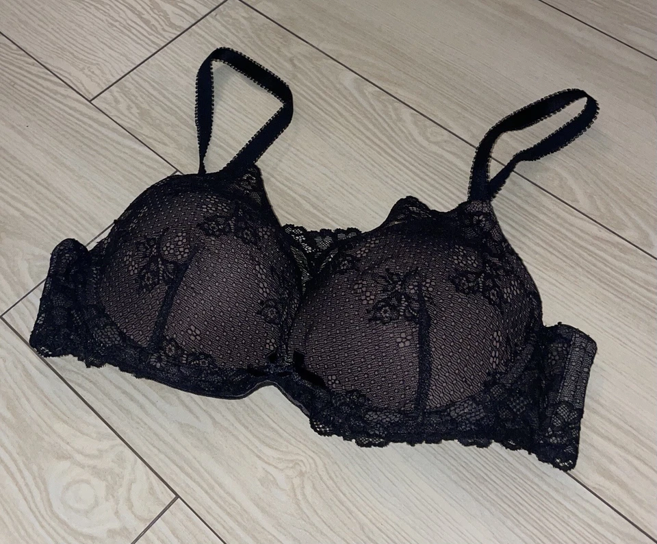 Sujetador Push Up Ambrielle Extreme Acolchado Cami Encaje Con Aros Mujer 34B Negro Foto 1 de 4