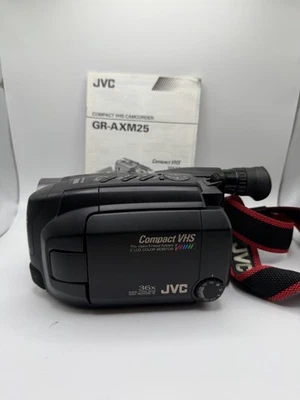 JVC GR-AXM25 Compact VHS-C Camcorder w/ Case, Cables, Manual & Adapter Tape - - Image 1 of 4