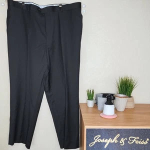 Joseph & Feiss Dress Pants Mens 44X29 Black Flat Front Wool - Picture 1 of 4
