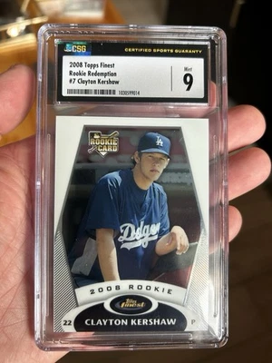 2008 TOPPS FINEST ROOKIE REDEMPTION #7 CLAYTON KERSHAW ROOKIE RC CSG 9 - Image 1 of 4