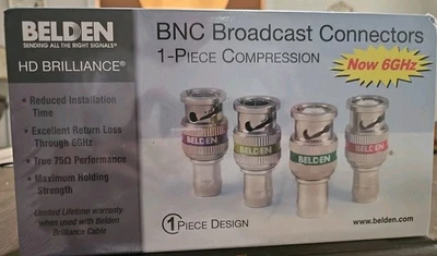 BOX of 50 Connectors -  Belden 1694ABHD1 BNC  Broadcast Connectors - Image 1 of 4