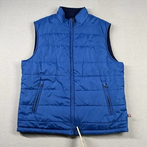 Chaleco Brooks Brothers Para Hombres L Reversible Puffer Cremallera Completa Chaleco Azul Preppy - Imagen 1 de 13
