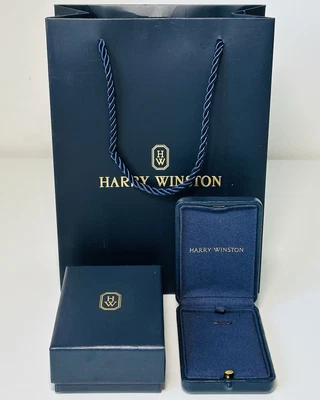 Harry Winston Rectangle Pendant/Necklace Jewelry Box & Gift Bag Luxury Packaging - Image 1 of 4