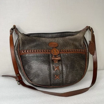 Bolso de Hombro Hobo de Cuero Marrón Fósil Vintage Correa Ajustable Raro Foto 1 de 4