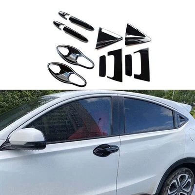 New Side Door Handle Bowl Gloss Black For Honda HR-V 2016-2022 Cover Trim 14Pcs - Imagem 1 de 4