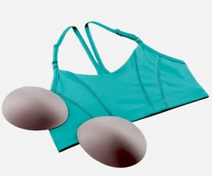Nike Women`s Yoga Dri-FIT Indy Light-Support Padded Metallic Tape Sports - Picture 1 of 8