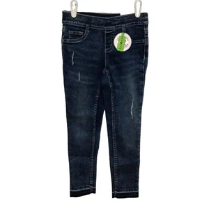 Justice Girls Repreve Blue Distressed Stretchy Denim Legging Jeans Sz 8 Slim Fit - Picture 1 of 4