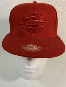 DICKIES EMBROIDERED 1998 LOGO Authentic Vintage Fitted Cap Red Large New - Picture 1 of 7