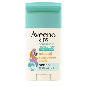 Aveeno Kids Continuous Protection Zinc Oxide Mineral Sunscreen Stick for - Picture 1 of 9