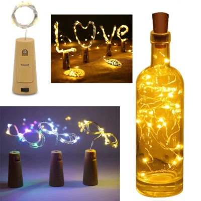 2M Wine Bottle Lights Shaped Garland Battery Copper Xmas Craft Party Night - Image 1 of 4