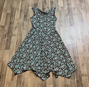 Vintage Nine West Floral Handkerchief Sleeveless Dress Size Large - Picture 1 of 6
