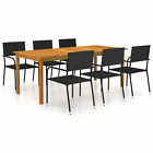Tidyard 7 Piece Garden Dining Set  Setting Table And Chairs, Patio Y9q2