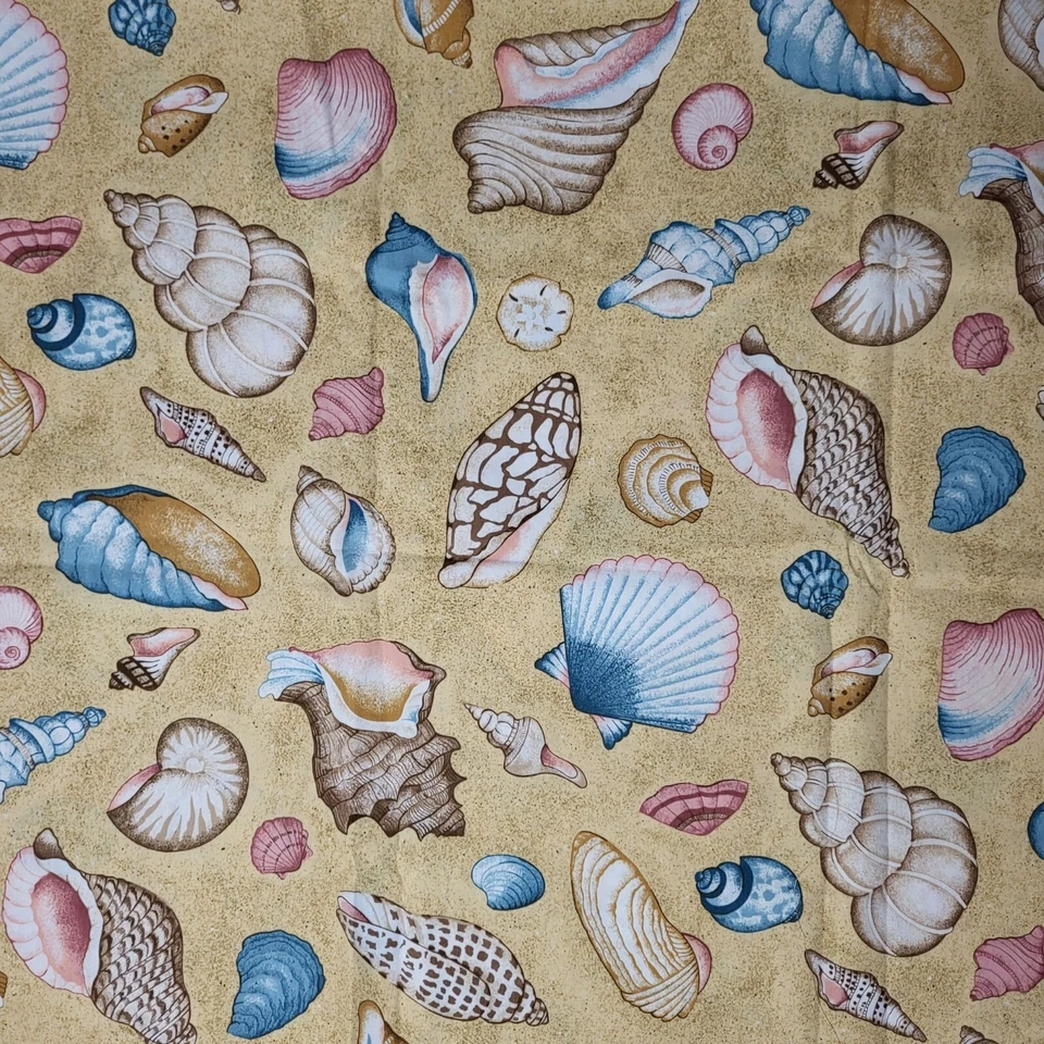 Cranston Print Works Decorator Fabric Nautical Sand Seashells Beach Coastal 3 yd - Image 1 of 3
