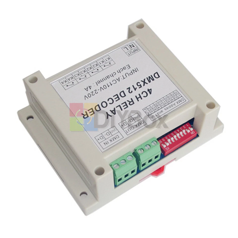 AC110-220V 4 Channel DMX512 Relay Switch DMX Relay Controller With Case New - Image 1 of 4