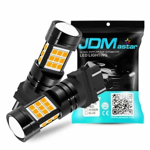 JDM ASTAR 2x 3157 27-SMD Amber Yellow LED Turn Signal Lights 4157NAK 1997- 2012 - Picture 1 of 10