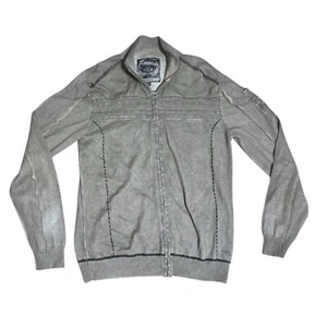 Para Hombres Y2K Hebilla BKE Etiqueta Negra Calce Ajustado Cremallera Completa Suéter Chaqueta de Pista Gris XXL - Imagen 1 de 6