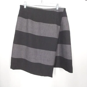 Phase Eight 12 Skirt striped Grey Stripe Wrap look work office smart - Picture 1 of 3