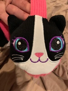 Girls Kitty Cat Earmuff & Glove Set Cat Lover Earmuffs & Gloves Kids Meow - Picture 1 of 9