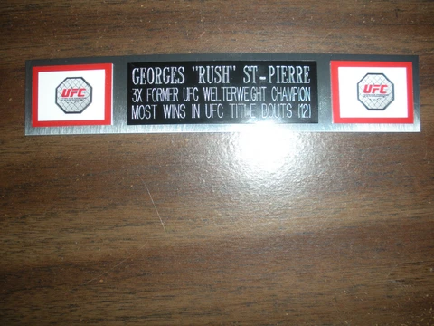 GEORGES "RUSH" ST-PIERRE (UFC) NAMEPLATE FOR SIGNED TRUNKS DISPLAY/PHOTO/PLAQUE Cover