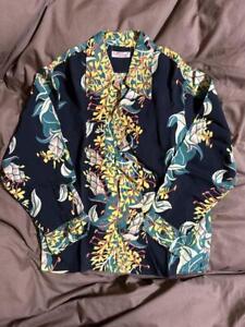 SUN SURF Hawaiian Aloha Shirt Long Sleeve Multi Rayon Size-XS Used