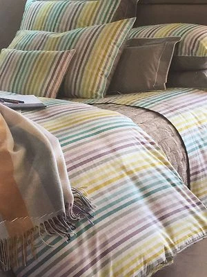 NWT NEW Yves Delorme Cote Cote Multi stripe Standard Sham 20x30"