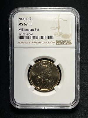 2000-D Sacagawea Dollar $1 Millennium Set NGC MS 67 PL *PROOFLIKE* - Image 1 of 2