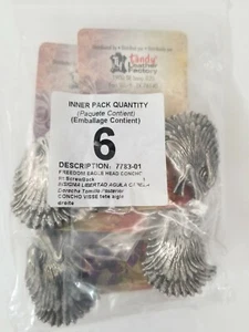 Pack of 6 Tandy Leather Freedom Eagle Head Screwback 7783-01 - Picture 1 of 2