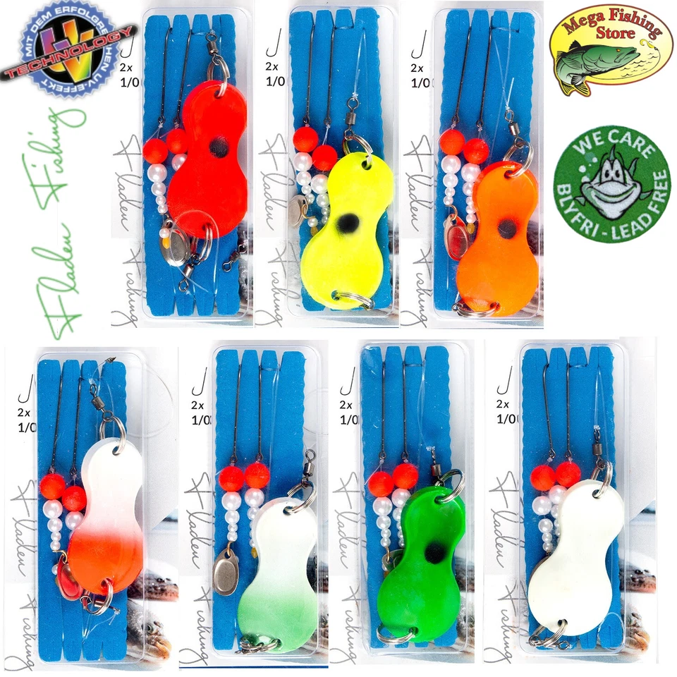 FLADEN Butt-Löffel Rig - UV Buttlöffel Perlen System - Plattfisch / Butt Vorfach - Bild 1 von 2