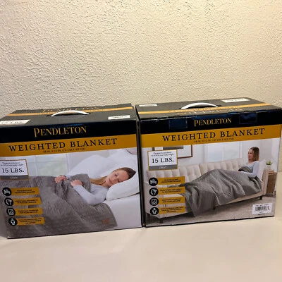 Lot Of 2 Pendleton weighted blanket 48”X72” 15 LBS Promote Better Sleep NEW - Image 1 of 4