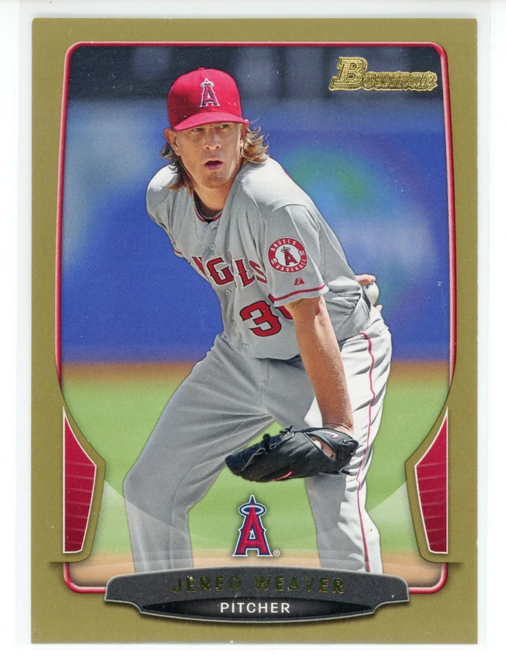 2013 Bowman Gold #9 Jered Weaver (Angels) - Image 1 of 1