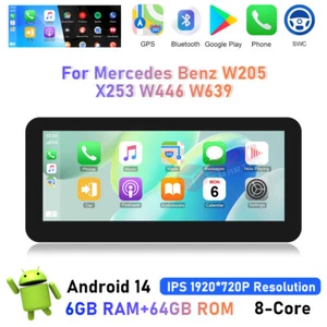 Autoradio 10,25" Android 14 per Mercedes-Benz Classe C/GLC/V/X W205 64GB NTG5.0 - Foto 1 di 14