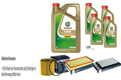 Bosch Inspección Set 9L castrol edge 5W-30 M para Volvo V70 I 2.4 2.5 Turbo - Imagen 1 de 4